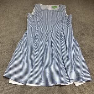 Cappagallo Dress Blue White Striped Sleeveless Women’s Size 16